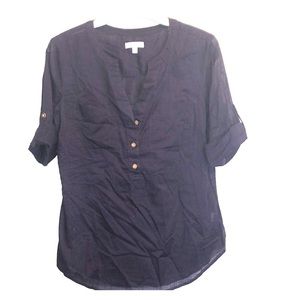 Purple half button shirt. Never worn